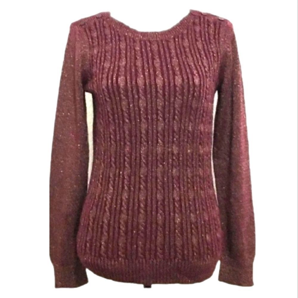 LN BANANA REPUBLIC METALIC BURGUNDY SWEATER SZ.S